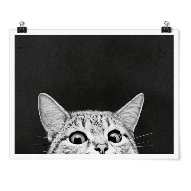 Poster illustrazioni Illustrazione - Gatto Disegno in bianco e nero