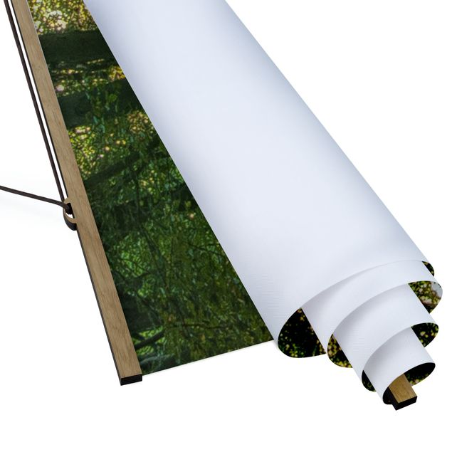 Quadro su tessuto con stecche per poster - Giornata di sole nel Bosco - Verticale 2:1