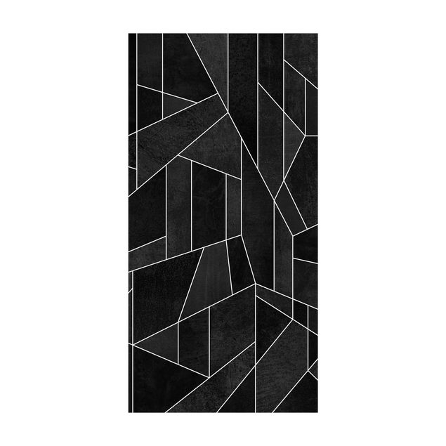 Tappeto cucina nero Acquerello geometrico in bianco e nero