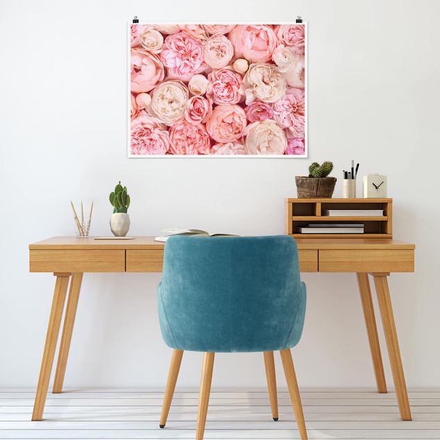 Poster - Rose Rose Coral Shabby - Orizzontale 3:4