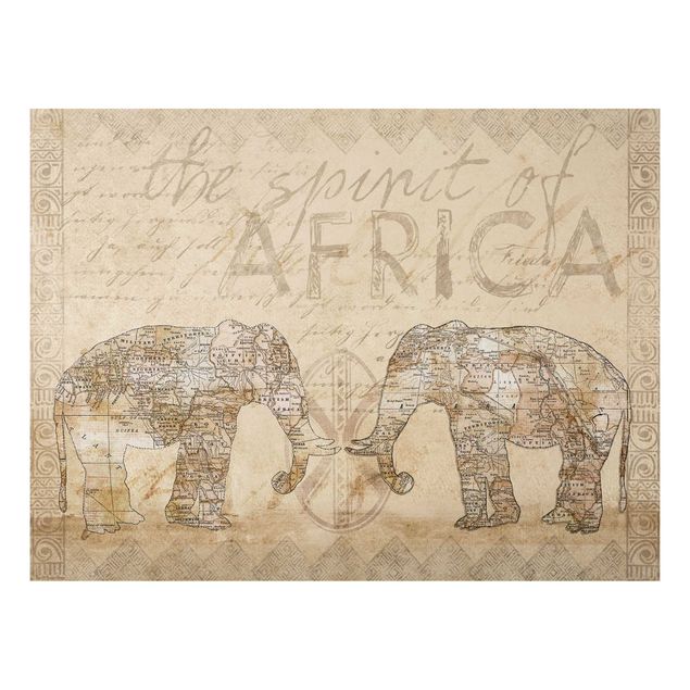 Stampa su alluminio spazzolato - Vintage Collage - Spirit of Africa - Orizzontale 3:4