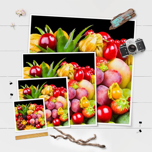 Poster - bokeh frutta - Quadrato 1:1