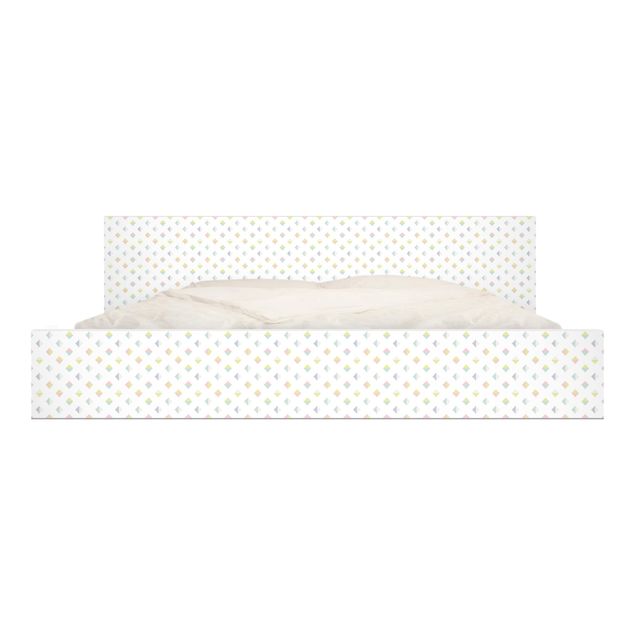 Carta adesiva per mobili IKEA Malm Letto basso 180x200cm - Pastel Triangles