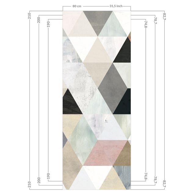 Rivestimento per doccia - Mosaico in acquerello con triangoli I