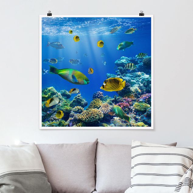 Poster - Underwater Lights - Quadrato 1:1