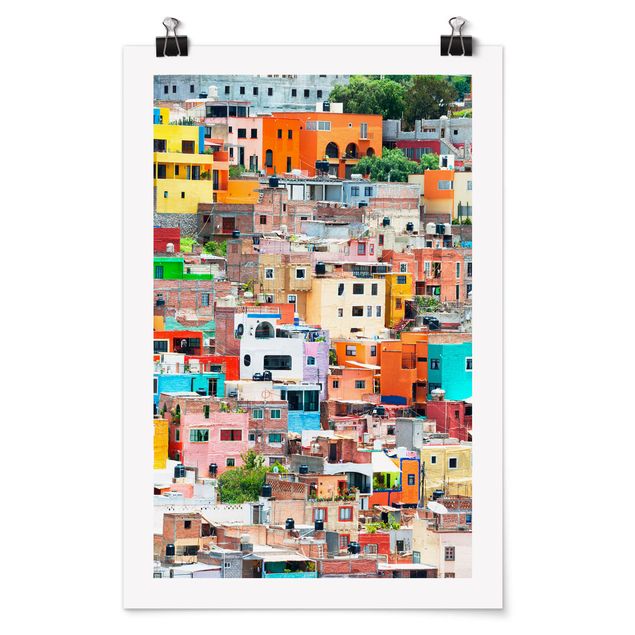 Poster - Case colorate Guanajuato anteriore - Verticale 3:2