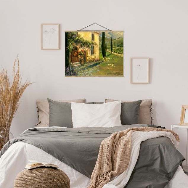 Foto su tessuto da parete con bastone - Paesaggio Italiano - Cypress - Orizzontale 3:4