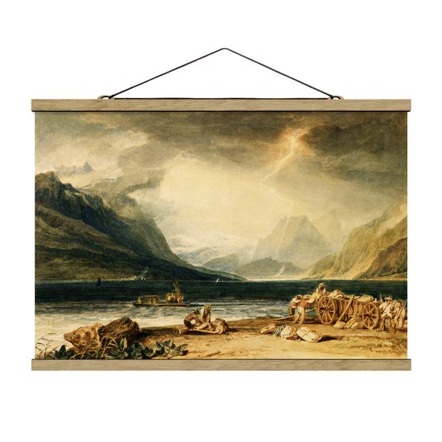 Foto su tessuto da parete con bastone - William Turner - Lago di Thun - Orizzontale 2:3