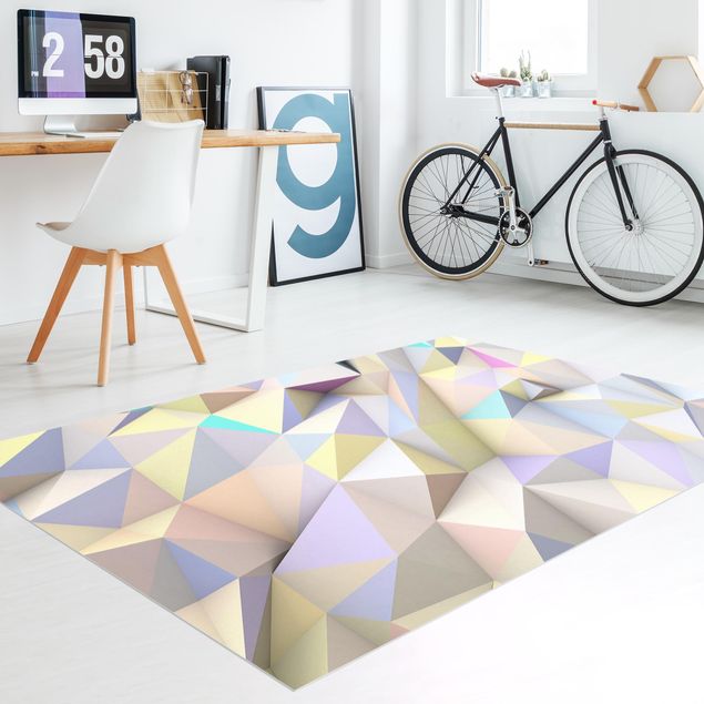 Tappeti moderni Triangoli geometrici pastello in 3D