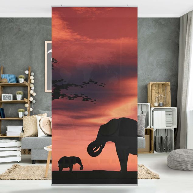 Tenda a pannello African Elephant Family 250x120cm
