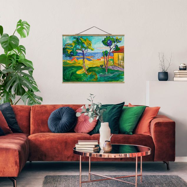 Foto su tessuto da parete con bastone - Edvard Munch - Il Giardino - Orizzontale 3:4