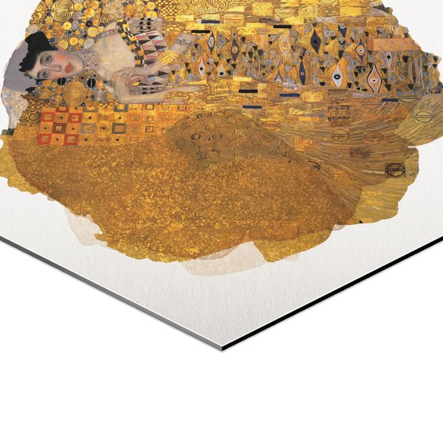 Esagono in Alluminio Dibond - Acquerelli - Gustav Klimt - Ritratto di Adele Bloch-Bauer I