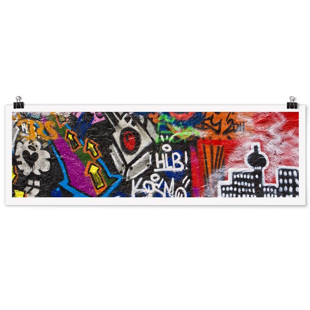 Poster - urban Graffiti - Panorama formato orizzontale