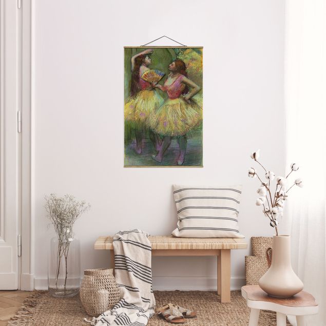 Foto su tessuto da parete con bastone - Edgar Degas - Due danzatori - Verticale 3:2