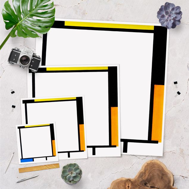 Poster - Piet Mondrian - Composizione II - Quadrato 1:1