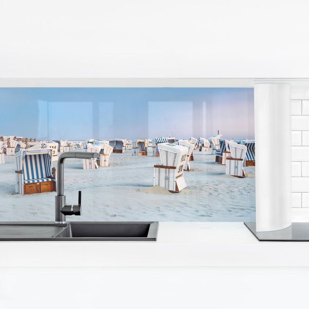 rivestimenti moderni cucina Sedie da spiaggia sulla spiaggia del Mare del Nord