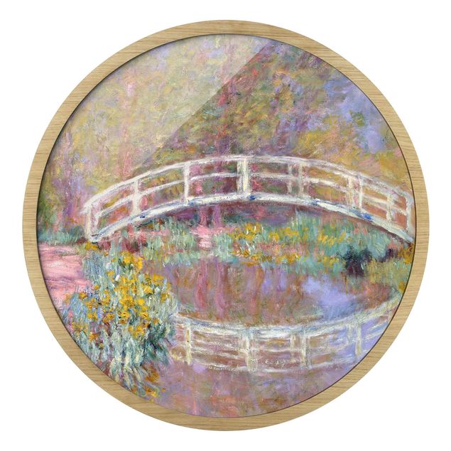 Quadro rotondo incorniciato - Claude Monet - Ponte del giardino di Monet