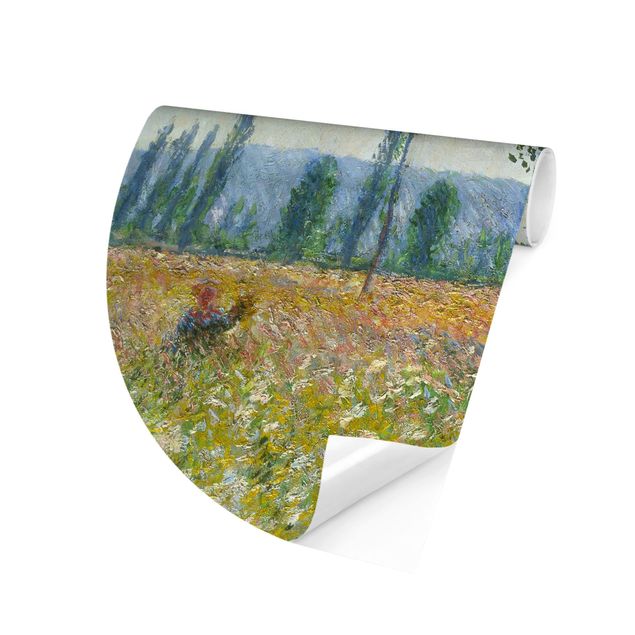 Carta da parati rotonda Claude Monet - Campi in primavera