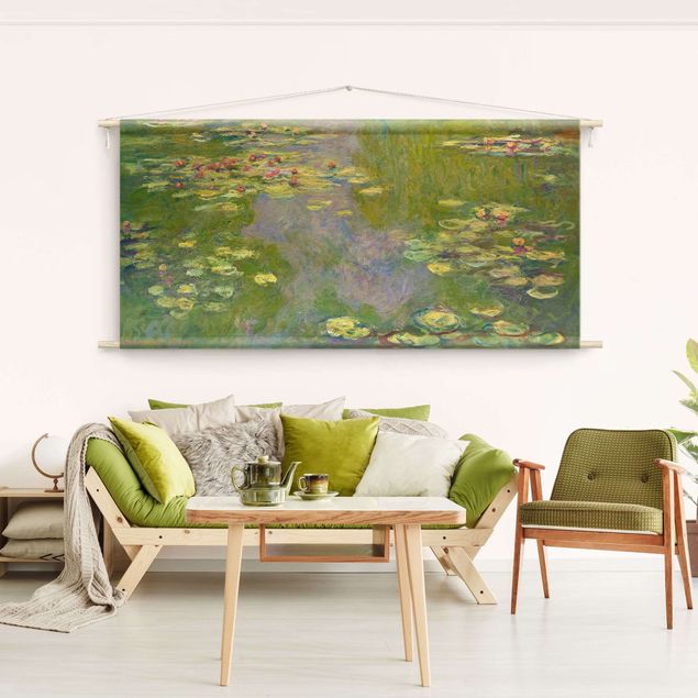 Arazzi da parete grande Claude Monet - Ninfee verdi