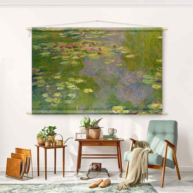 Arazzi da parete grande Claude Monet - Ninfee verdi