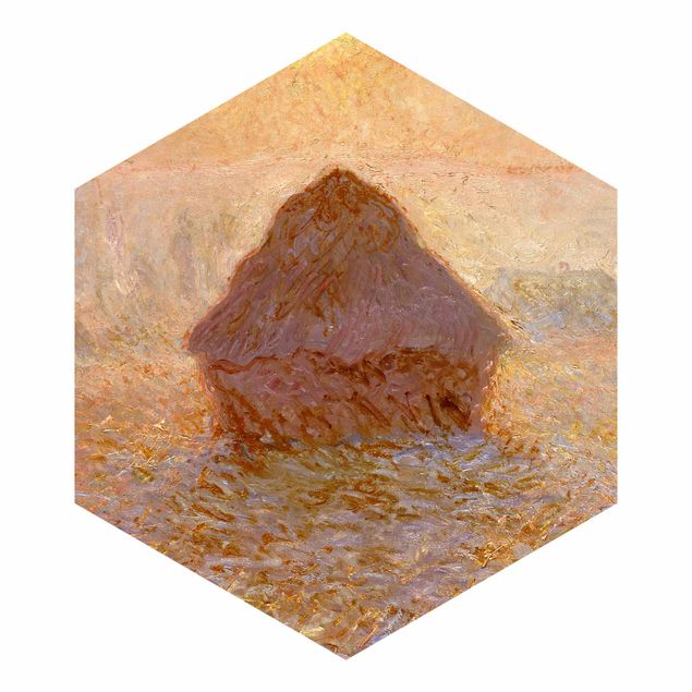 Carta da parati esagonale adesiva con disegni - Claude Monet - Covone nella nebbia