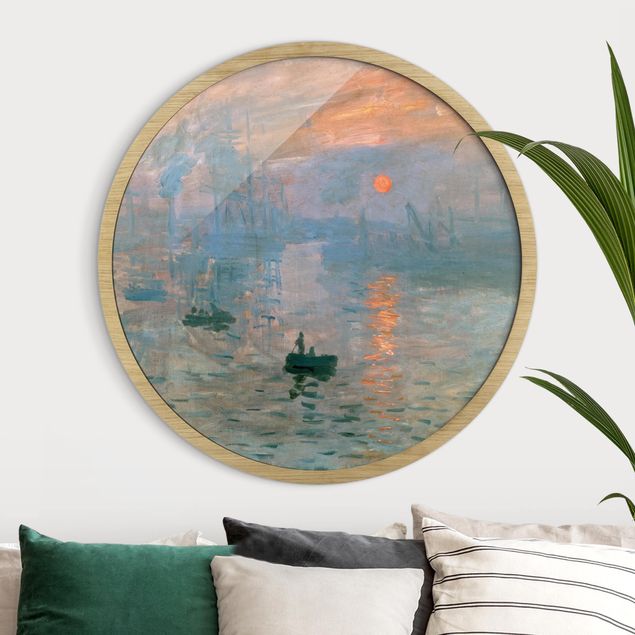 Poster con cornice rotonda Claude Monet - Impressione (alba)