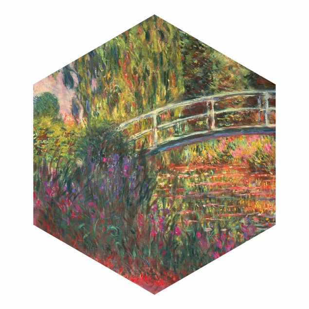 Carta da parati esagonale adesiva con disegni - Claude Monet - Ponte giapponese nel giardino di Giverny