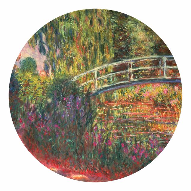 Carta da parati rotonda autoadesiva - Claude Monet - Ponte giapponese di Giverny