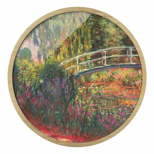 Quadro rotondo incorniciato - Claude Monet - Ponte giapponese nel giardino di Giverny