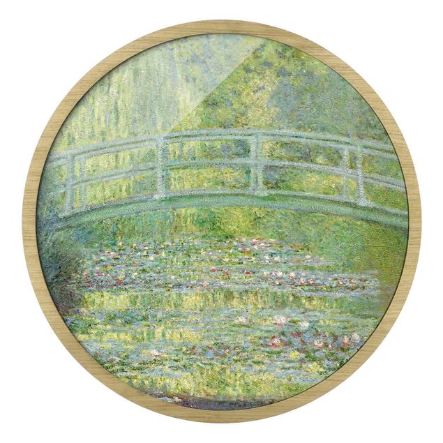 Quadro rotondo incorniciato - Claude Monet - Ponte giapponese