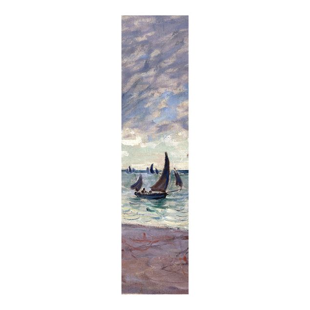 set tende a pannello Claude Monet - Barche da pesca davanti alla spiaggia e alle scogliere di Pourville