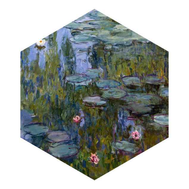 Carta da parati esagonale adesiva con disegni - Claude Monet - Ninfee (Nympheas)