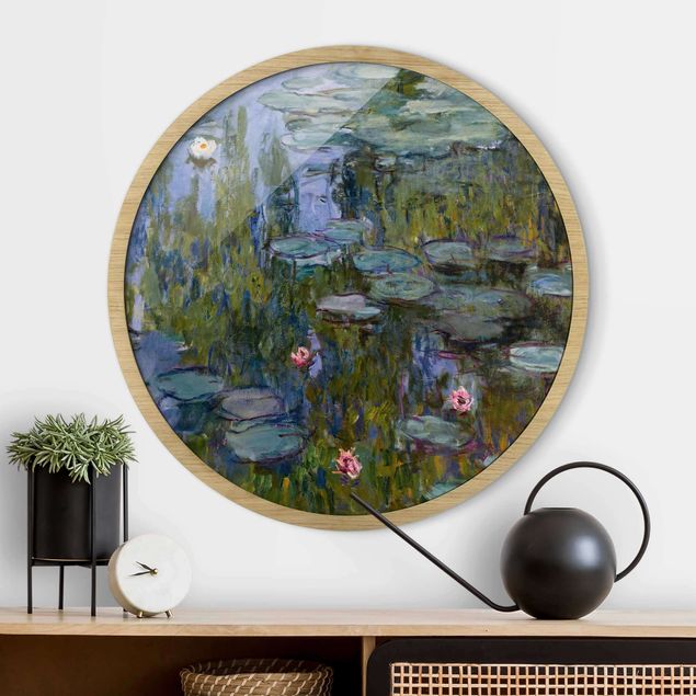 Poster con cornice rotonda Claude Monet - Ninfee (Nympheas)