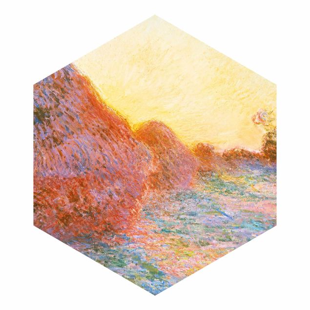 Carta da parati esagonale adesiva con disegni - Claude Monet - Covoni