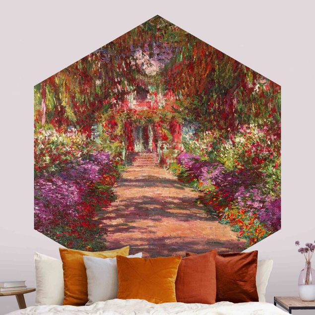 Carta da parati esagonale Claude Monet - Sentiero nel giardino di Monet a Giverny