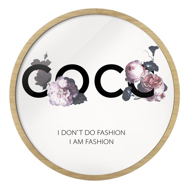 Quadro rotondo incorniciato - COCO - I don´t do fashion Rose