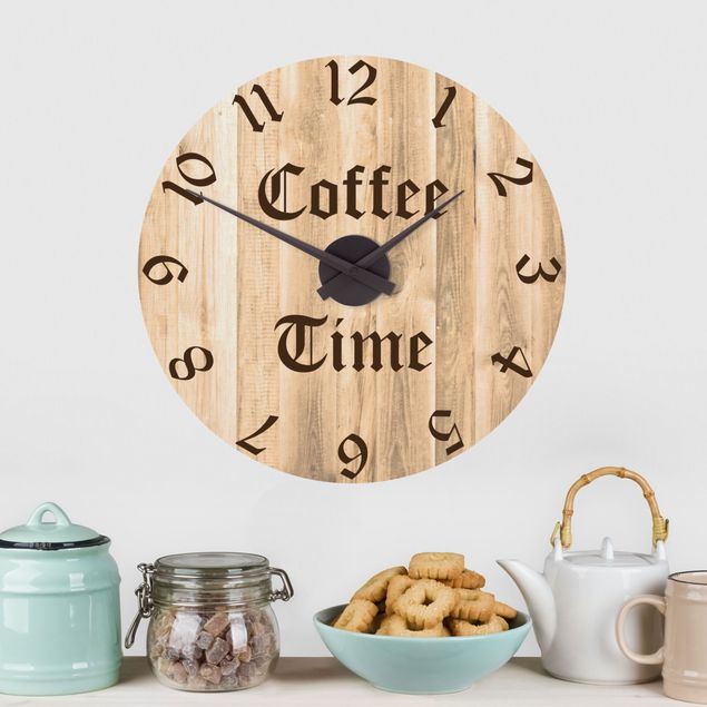 Adesivo murale orologio - Coffee Time