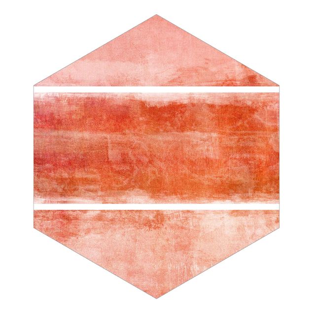 Carta da parati esagonale adesiva con disegni - Colour Harmony Red