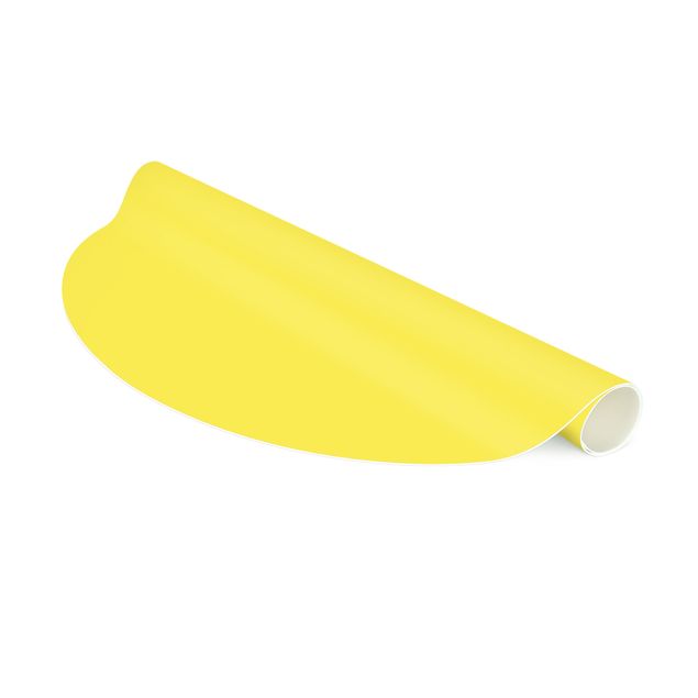 Tappeto in vinile rotondo - Colour Lemon Yellow