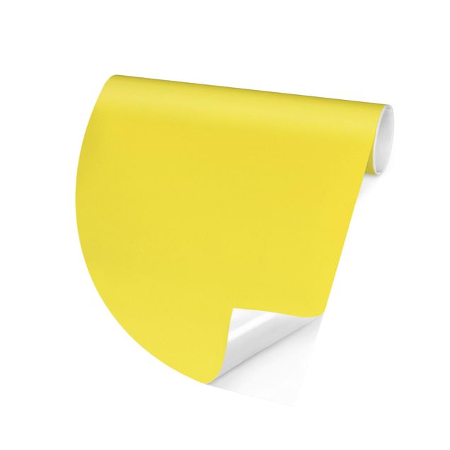 Carta da parati rotonda autoadesiva - Colore giallo limone