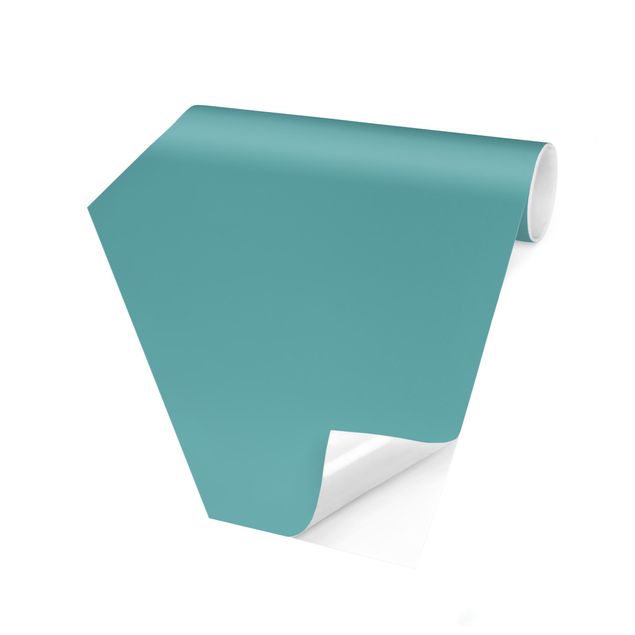 Carta da parati esagonale adesiva con disegni - Colour Turquoise