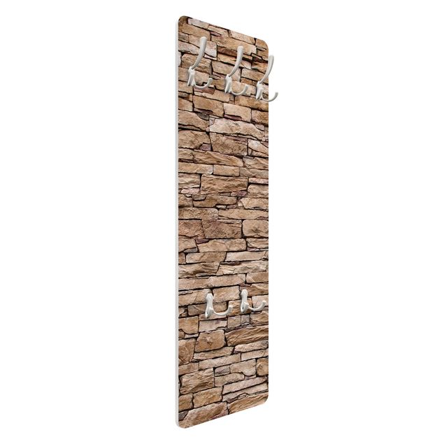 Appendiabiti effetto pietra - Muro pietre creta