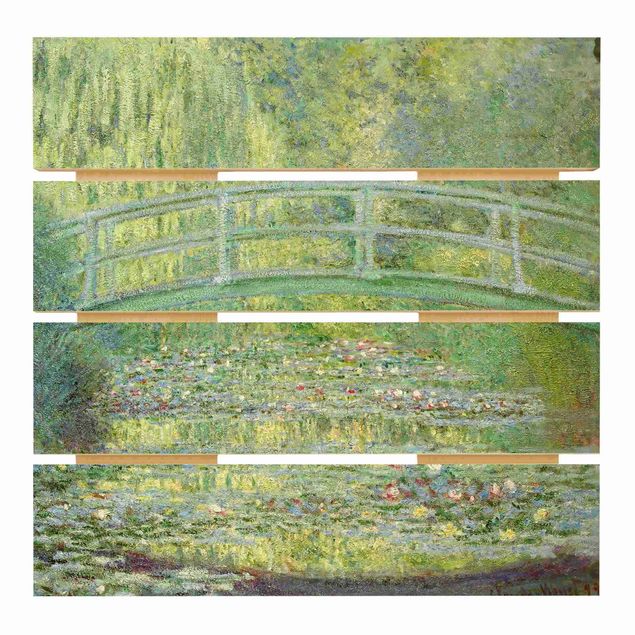 Stampa su legno - Claude Monet - Ponte giapponese - Quadrato 1:1