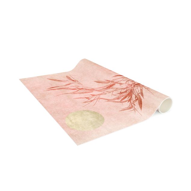 Tappeti bagno moderni Bambù rosa sole dorato