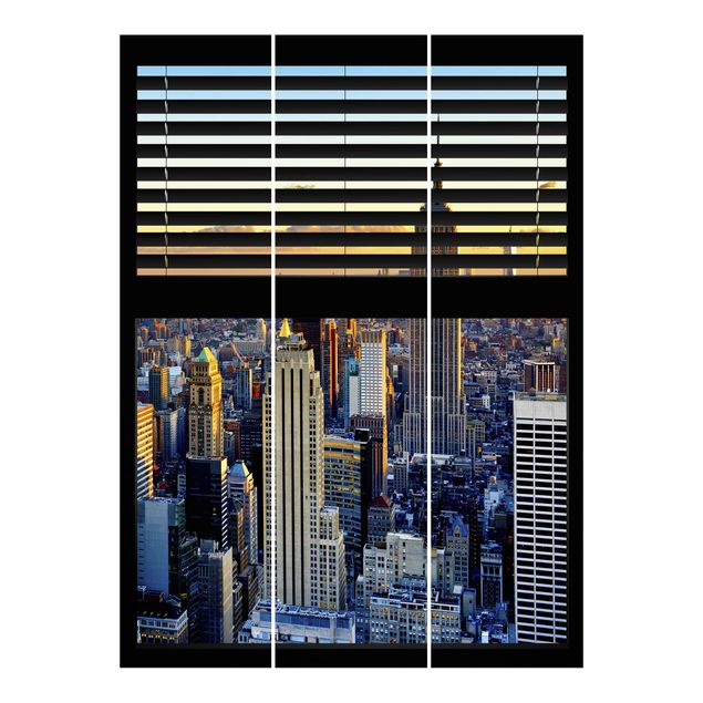 tende a pannello con binario Tende a finestra - New York all'alba