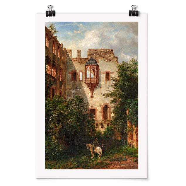 Poster - Carl Ludwig Fahrnbach - Nel cortile del castello di Heidelberg - Verticale 3:2