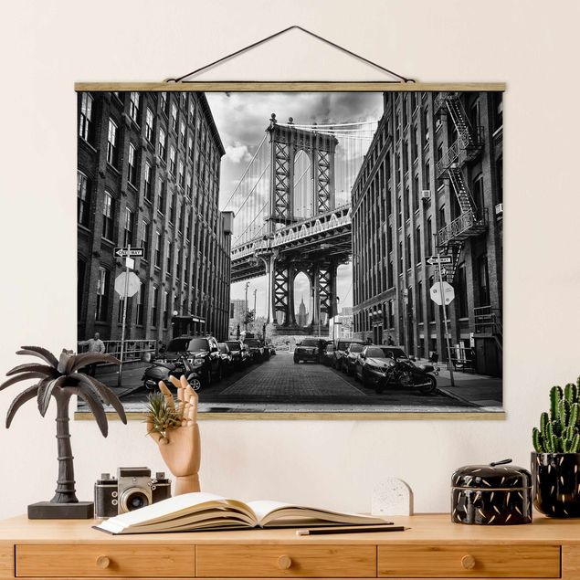 Foto su tessuto da parete con bastone - Manhattan Bridge In America - Orizzontale 3:4