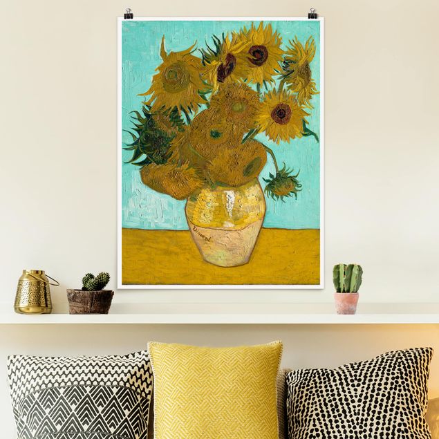 Poster - Vincent Van Gogh - Vaso con girasoli - Verticale 4:3