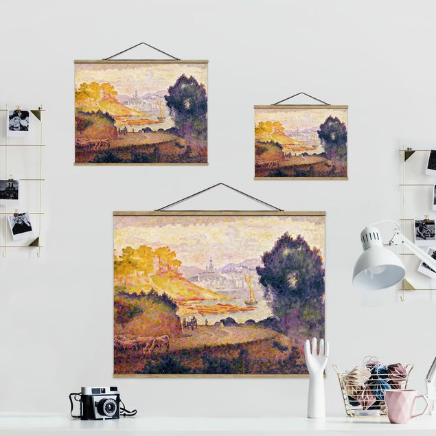 Foto su tessuto da parete con bastone - Henri-Edmond Cross - View Of Menton - Orizzontale 3:4