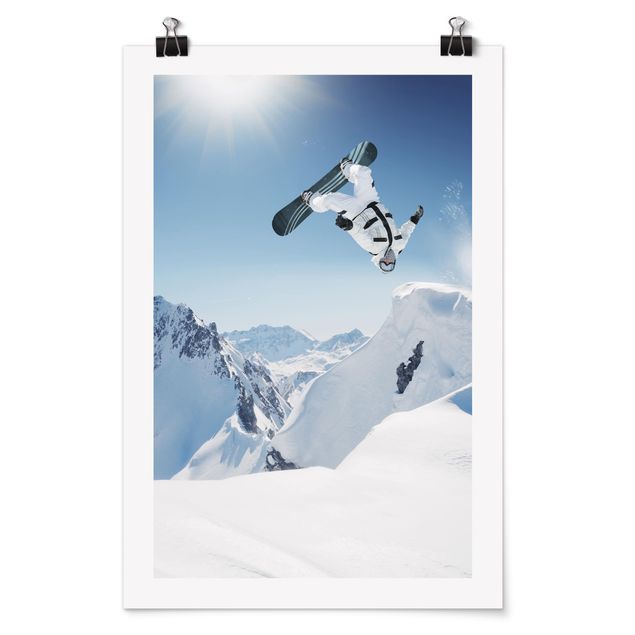 Poster - Snowboarder di volo - Verticale 3:2